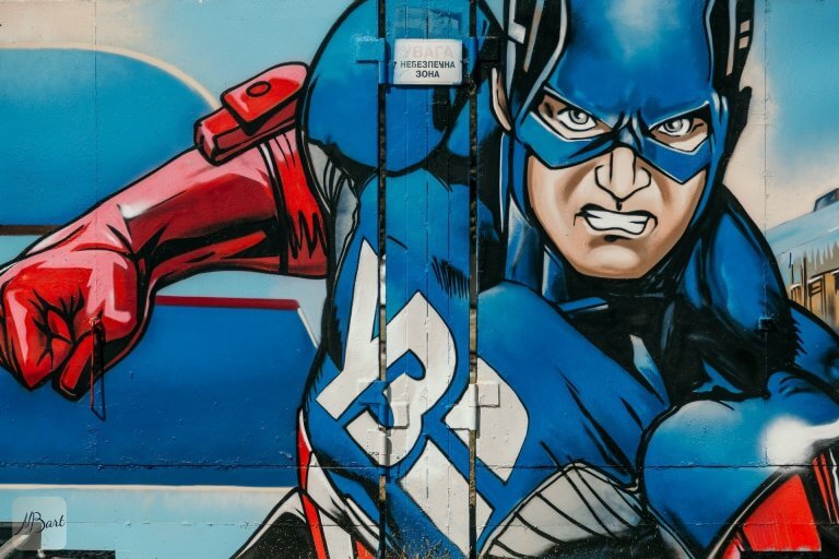 ציור קיר של קפטן אמריקה